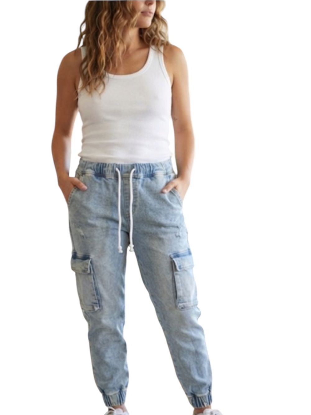 Blue savvy Women’s Blue Cargo Jeans size 14